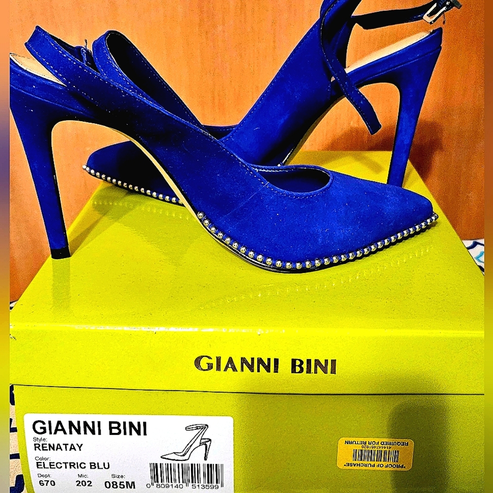 Navy Blue studded heels